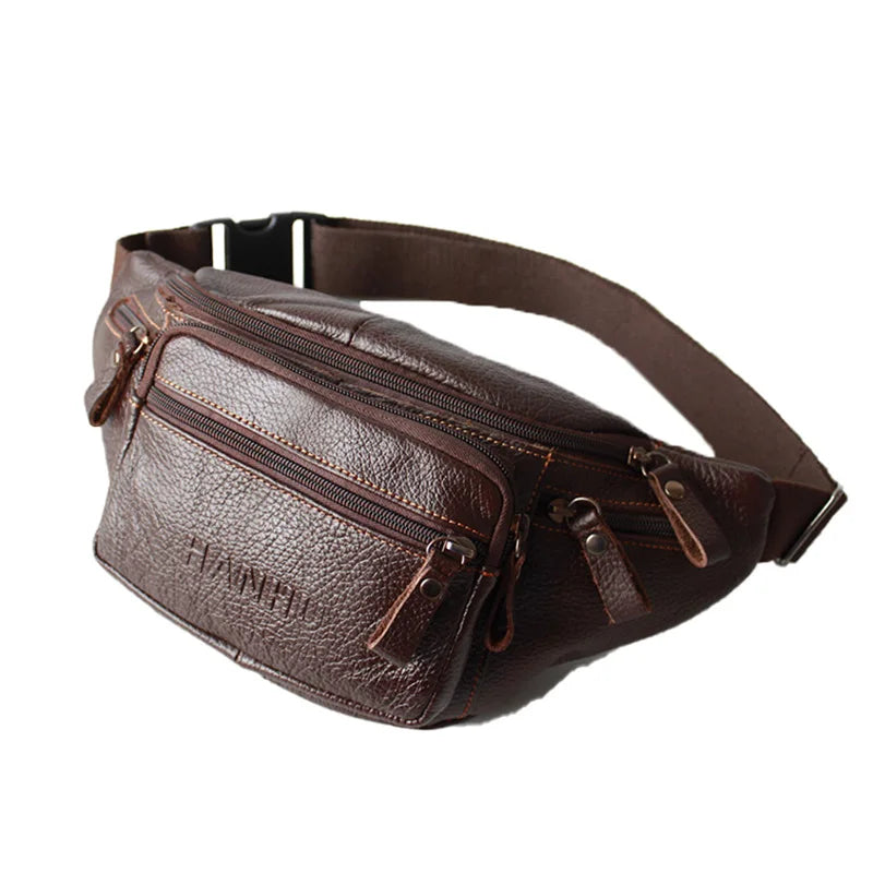 TopFight Leather Mens Brown Super Soft Touch Men's Leisure Business Waist Bags Cool Western Cowboy Work Waist Bags