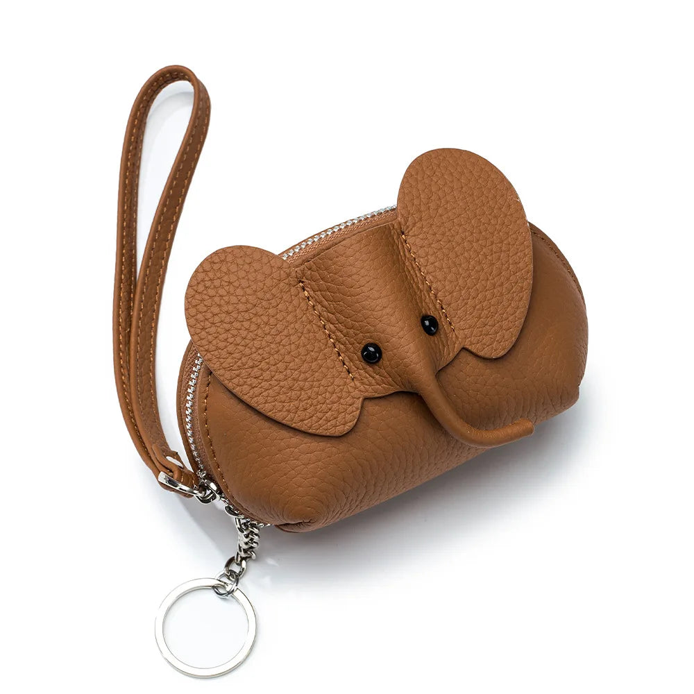 Brand New Zipper Coin Purse Key Bag Leather Japanese Elephant Coin Pouch for Women Cute Card Lipstick Storage Bags Mini Wallet