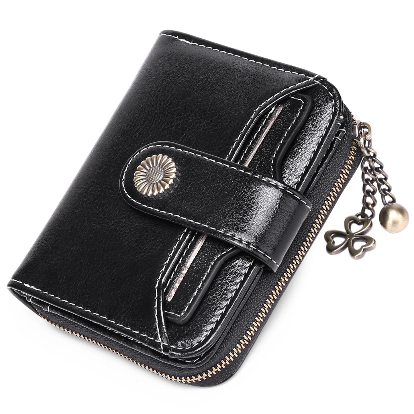 High Quality Women's Genuine Leather Wallet Female RFID Anti Theft Card Holder Coin Purse Wallets for Women Clutch Bag
