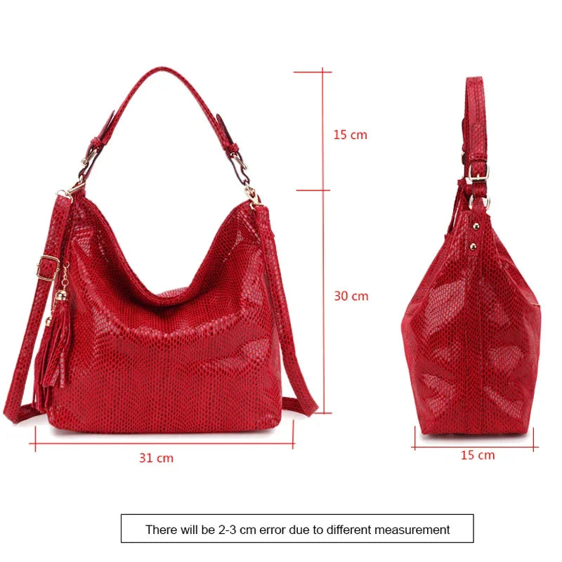 Women Shoulder Bag Girl Handbag Hobo Tassel Big Black Ladies Hand Bag Female Casual Multifunctional Crossbody Bags for Woman
