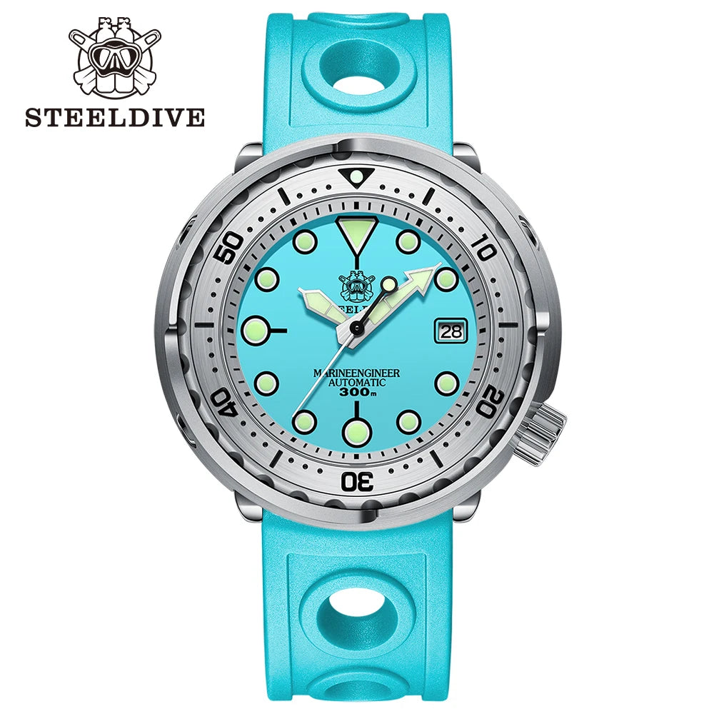 STEELDIVE SD1986 New Arrival 47.5MM Steel Bezel Insert Super Green Luminous 300M Waterproof NH35 Automatic Mens Dive Watch Reloj