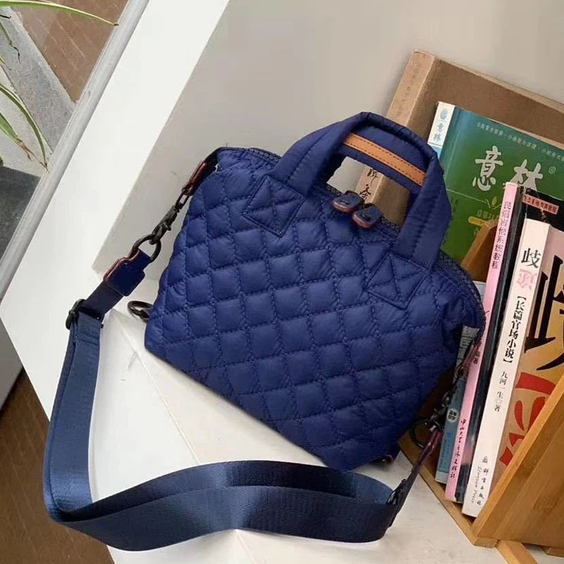 Casual Bags For Women Luxury Designer Handbag Purses 2024 New In Polyester Embroidered Rhombus Pattern Top Handle Cloth Shoulder