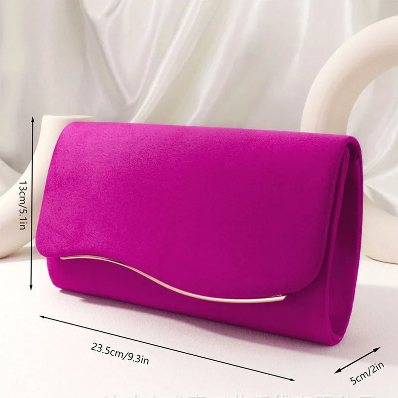 Vintage Velvet Envelope Evening Clutches Handbags for Women Wedding Bridal Party Shoulder Chain Handbag Purse Lady Messenger Bag