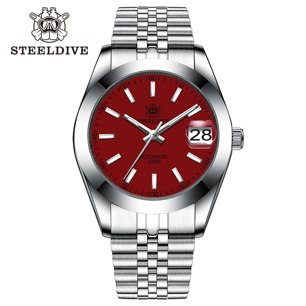 STEELDIVE SD1934 NH35 Automatic Movement 39mm Stainless Steel BGW9 Blue Luminous Sapphire Glass 200M Water Ghost Dive Watches