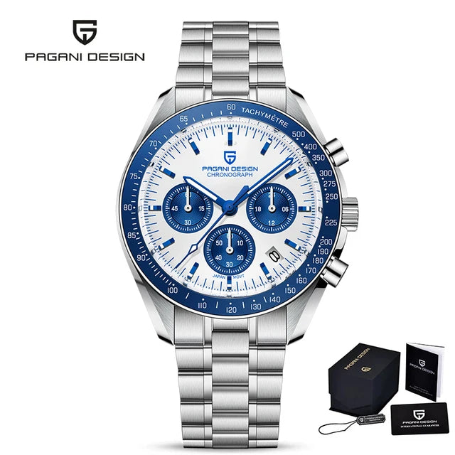 PAGANI DESIGN New Moon Watch Men Multifunctional Top Brand Luxury Automatic Quartz Waterproof Sport Stainless Steel Reloj Hombre