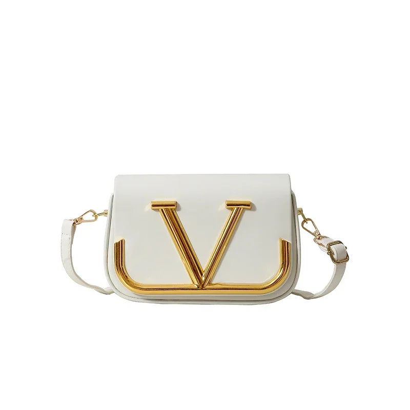 Elegant Simple Crossbody Handbag For Business Women With Solid Color Large Capacity Trendy Logo Design
