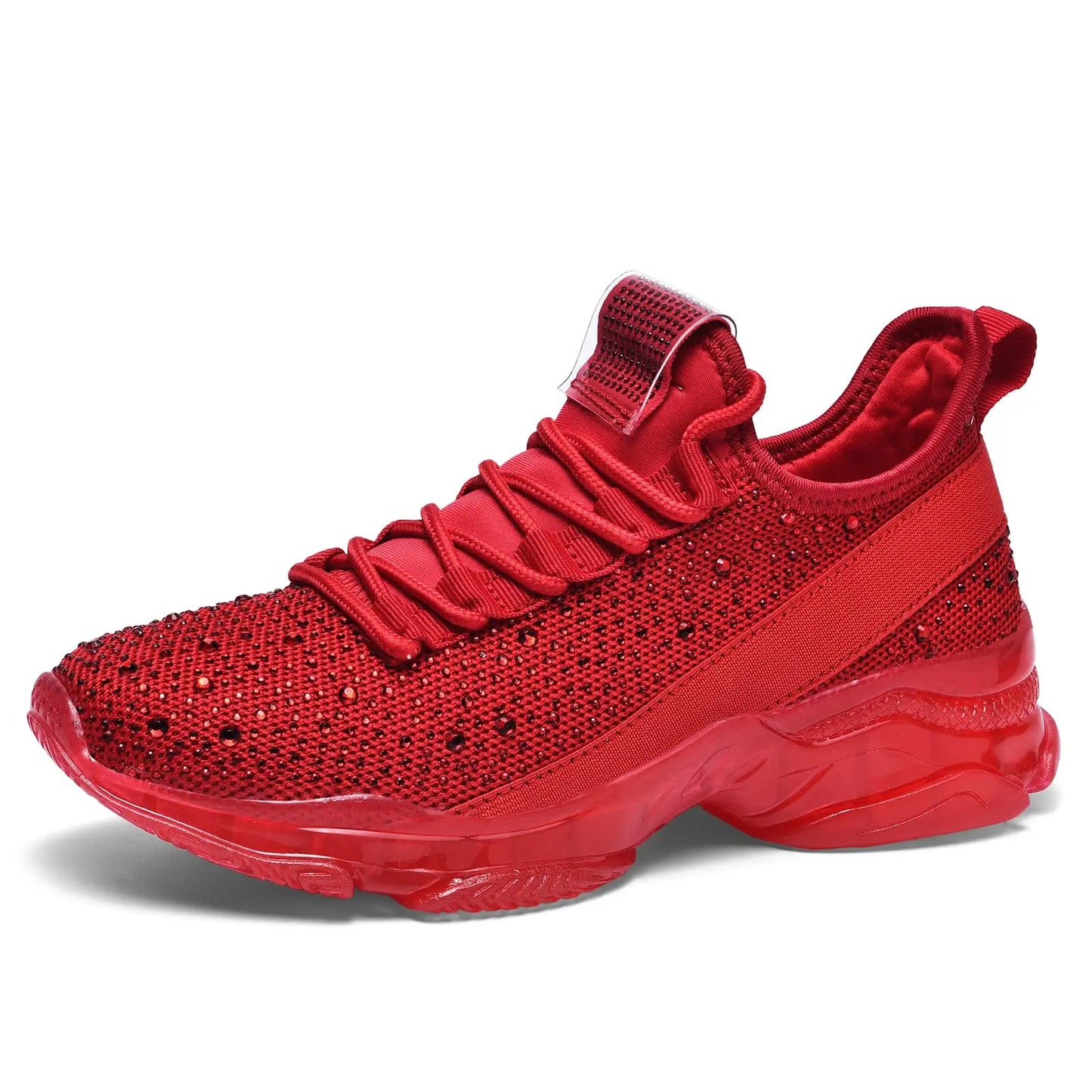 Women's Rhinestone Mesh Slip On Walking Shoes Fashion Breathable Spakle Glitter Sneaker