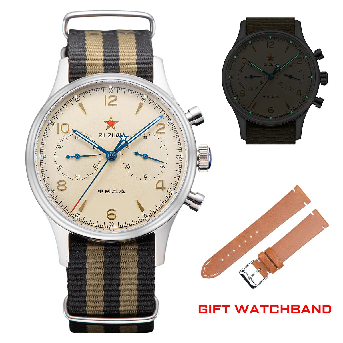 China 1963 Polit Chronograph Watch 40mm Aviation for Men Original ST1901 Movement Gooseneck Mechanical Sapphire 38 Reloj Homber