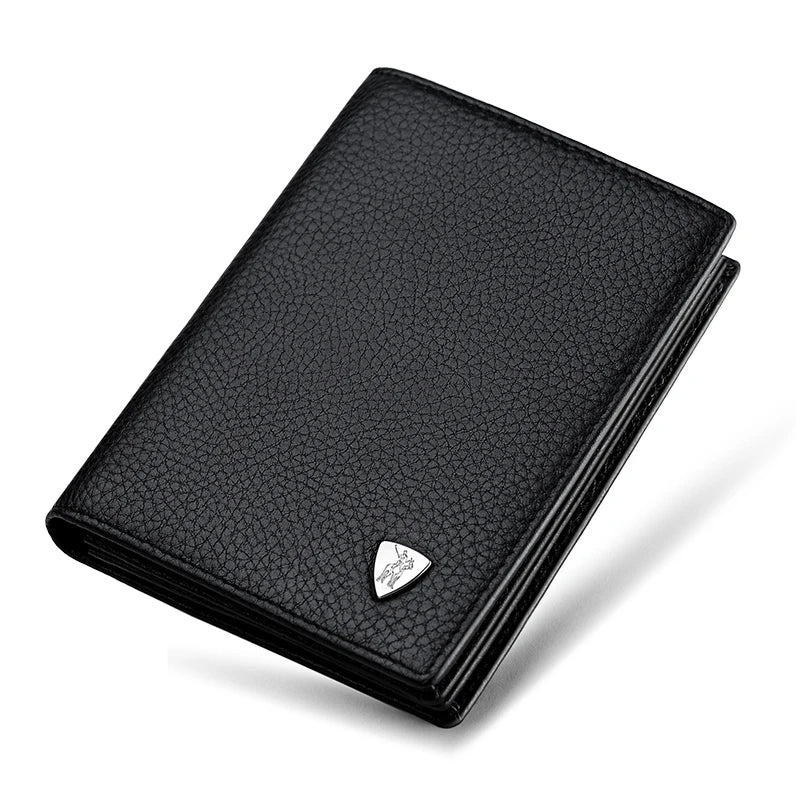 Genuine Leather Men Wallets Brand Luxury RFID Bifold Standard Wallets Coin Purse Business Card Holder Wallet Luxury brand