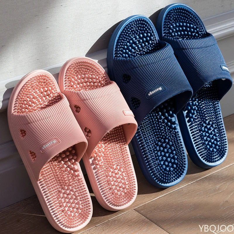 Couple Foot Massage Slippers Bathroom Soft bottom Anti-slip Slides Casual Home Flats Women men Home Relief Feet Shoes Zapatos
