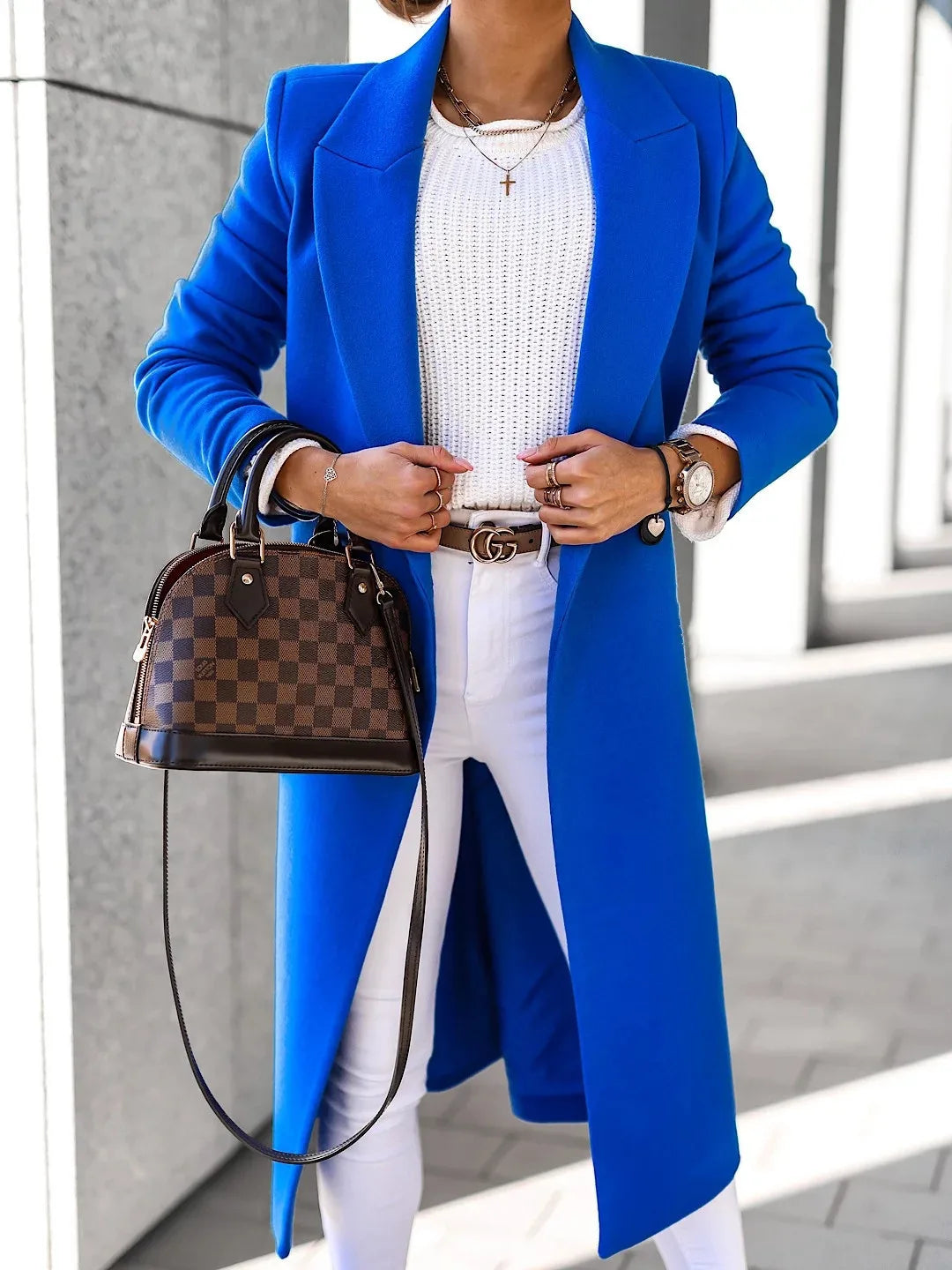 Suit woolen coat women senior sense 2024 autumn and winter new shoulder slimming Korean version thickened woolen coat