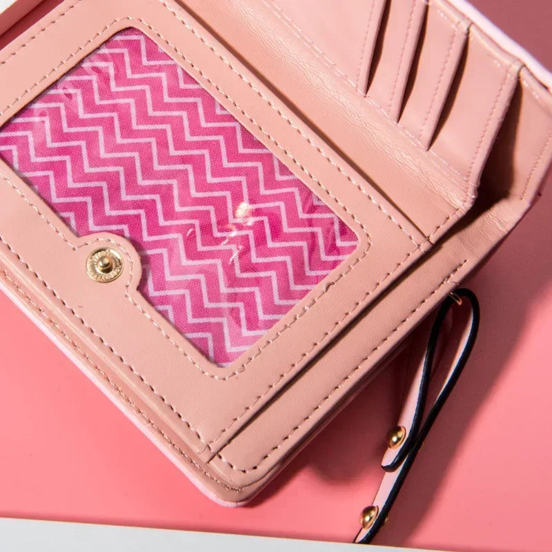 PU Leather Cartoon Cat Women Wallet Women Short Wallet Brand Designed Coin Purse Female Card Holder Cute Girl Wallet