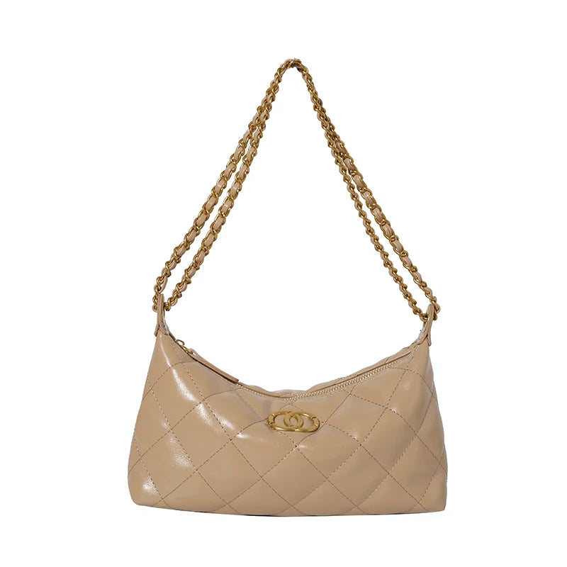 Women's Leather Handbag With Long Shoulder Strap By Famous Designer Luxury Brand For Elegant Outings
