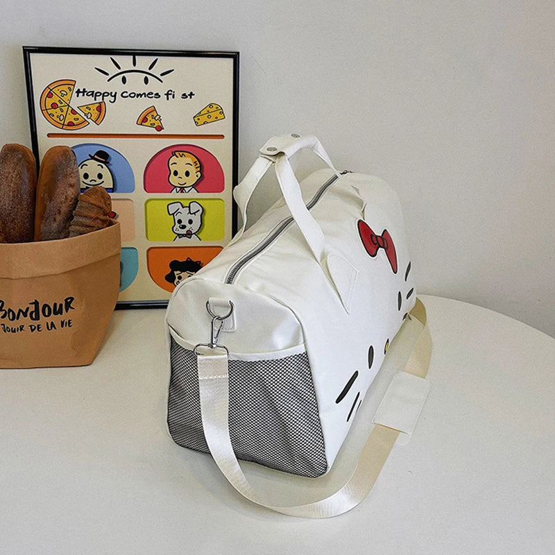 Hello Kitty Fashion Backpack Cartoon Design Large Capacity Women's Travel Bags Duffle Bag Shoulder Bag Fitness Storage Bag