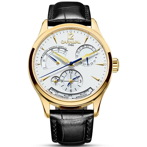 CARNIVAL Kinetic Energy Dual Time Display Mechanical Watches Men Top Luxury Brand Sports Automatic Waterproof Men Watch Reloj