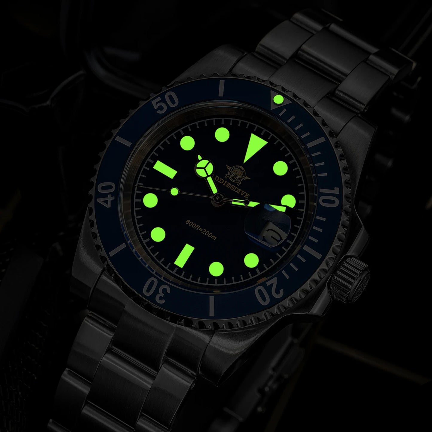 ADDIESDIVE AD2054 Quartz Watch 200M Waterproof Stainless Steel Men's Watches Super Luminous Miyota 2115 Reloj Hombre WristWatch
