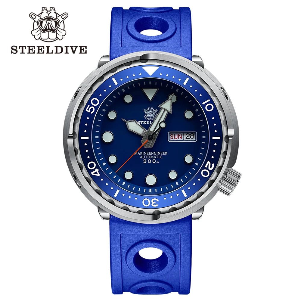 STEELDIVE Top Brand Day Function 47.5mm 300M Waterproof Sapphire Glass Ceramic Bezel NH36 Automatic Dive Can Tuna Watch for Men
