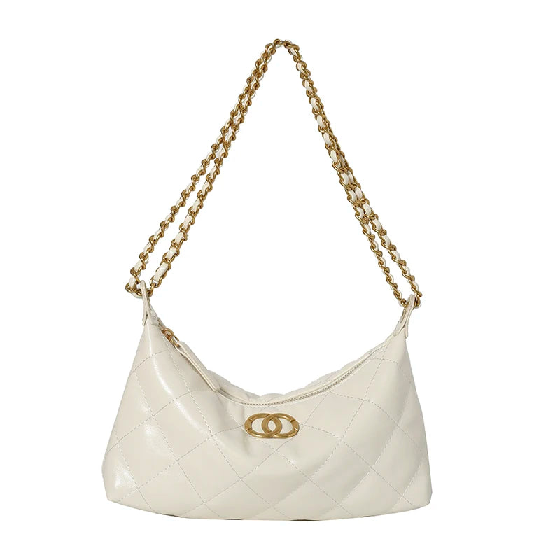 Women's Leather Handbag With Long Shoulder Strap By Famous Designer Luxury Brand For Elegant Outings