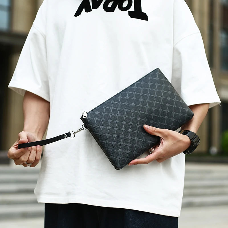 Fashion Business Men Day Clutch Bag High Quality PU Leather Male Money Handbag Casual Men's Cardholder Case Pouch Bag