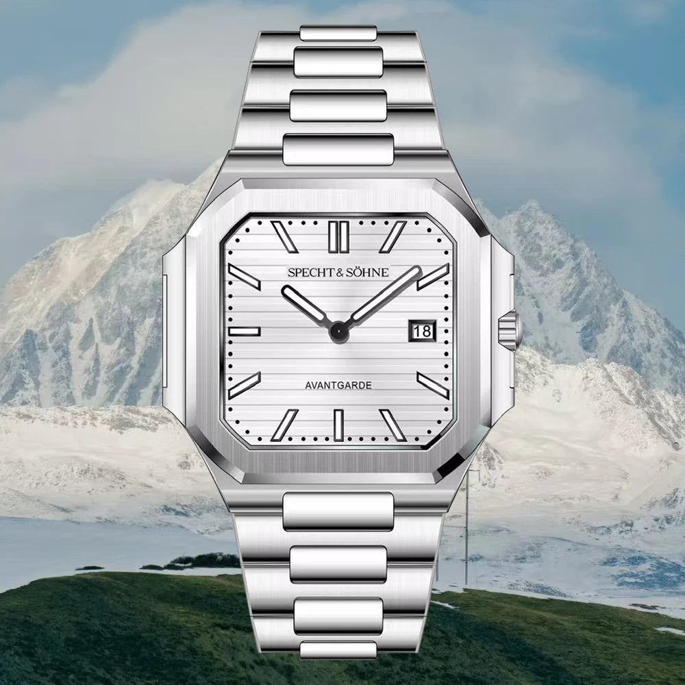 2025 New Fashion Cubic Specht & Söhne Watches For Men Ultrathin Steel Sapphire Crystal Quartz Wristwatch Relogio Masculino