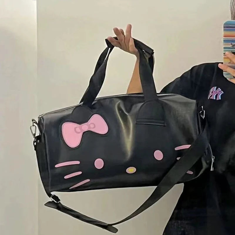 Hello Kitty Fashion Backpack Cartoon Design Large Capacity Women's Travel Bags Duffle Bag Shoulder Bag Fitness Storage Bag