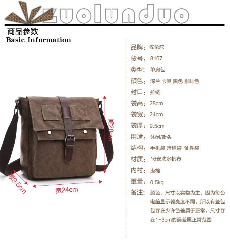 New Men Messenger Bags vintage Canvas Handbags Leisure Work Travel Bag Man Business Crossbody Bags Briefcase for Male