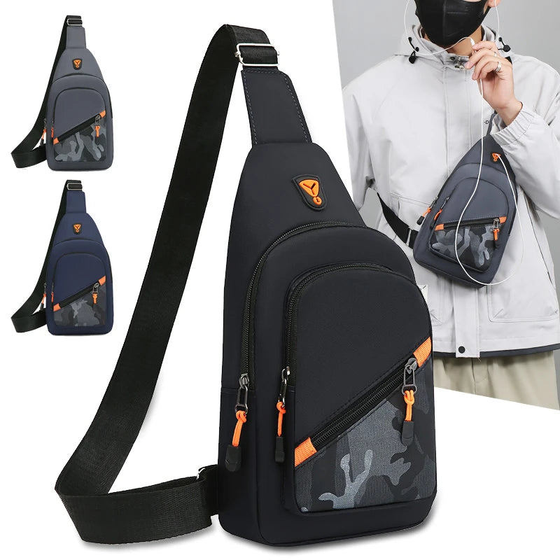 Chest Bag Men's One Shoulder Crossbody Bag Large Capacity Outdoor Sports Leisure Fashion Small Shoulder Bag Backpack Men's