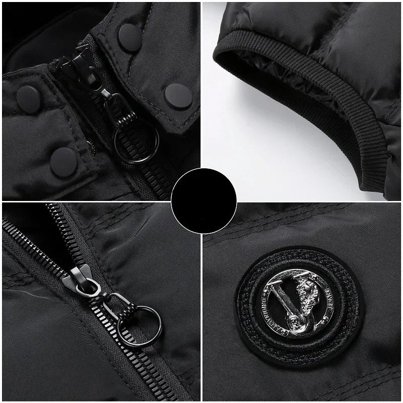 New Men's Winter Cotton Clothing Fashion Urban Hooded Cardigan Stand-up Collar Men's Casual Jacket Youth Classic Soft Warm Vest