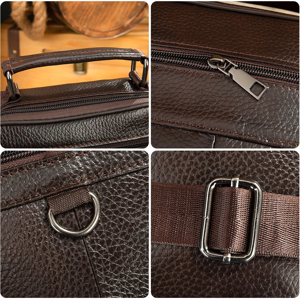 Black 100% Genuine Leather Men's Shoulder Bags Messenger Bag for Men Crossbody Bags new Small Man Designer Handbag Bolso Male
