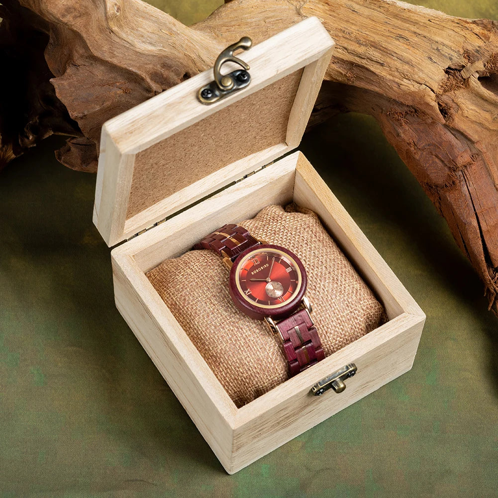 BOBO BIRD Women Watch Casual Fashion Quartz Watch Japanese Movement Round Dial Wooden Ladies Wristwatches Dress Clock Custom