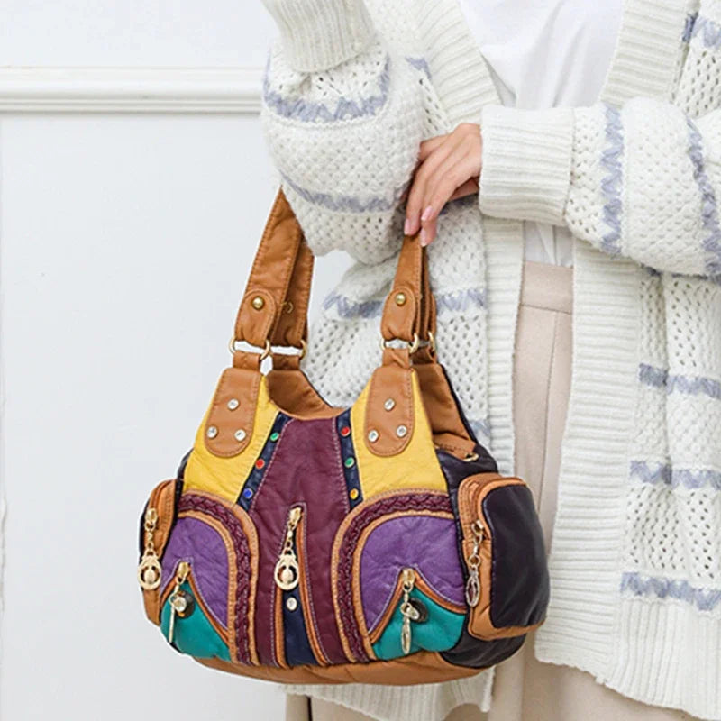Leather Casual Crossbody Bags for Women 2024 Ladies Luxury Designer Tote Handbag Top-Handle High Quality Shoulder Bag Sac A Main