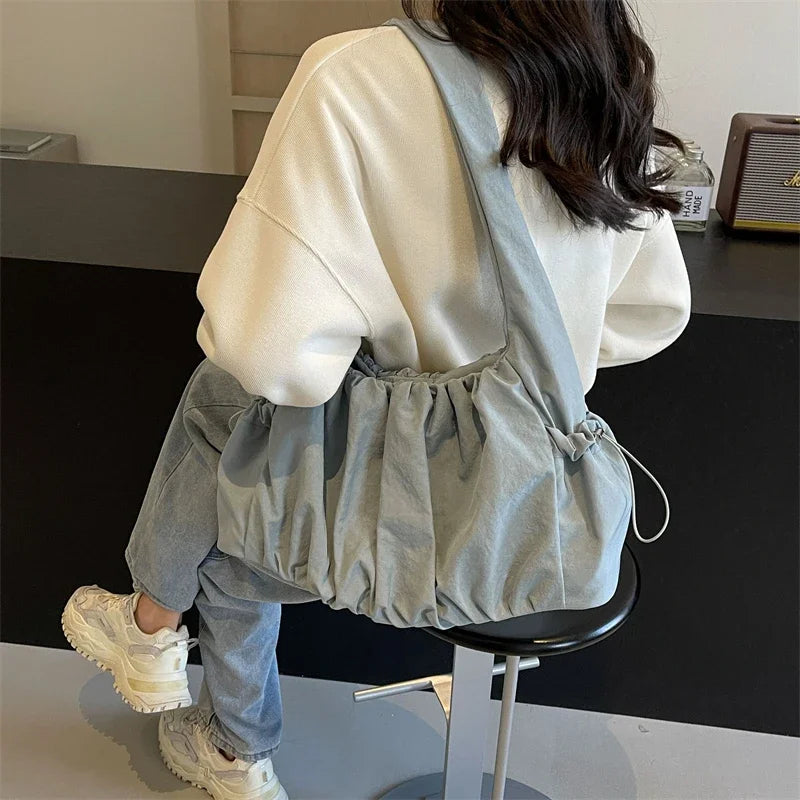 Hot Selling Fashion Nylon Pleated Women's Crossbody Bag 2025 New Casual Trend Versatile Large Capacity Tote Women's Shoulder Bag