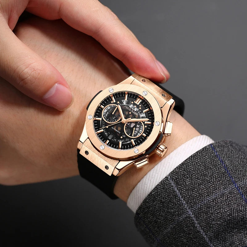 PAULAREIS P Brand Fashion Luxury Men's Quartz Watches Waterproof Luxury Watch Sport Clock Men Classic Business Wristwatch Male