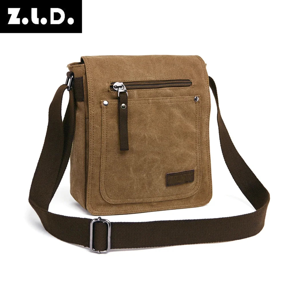 New Casual Fashion Canvas Satchel Single Shoulder Messenger Bag Unisex Crossbody Bag Male Bolsa
