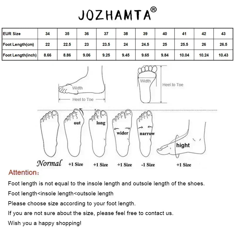 JOZHAMTA Size 34-40 Real Leather Ankle Boots For Women Stone Block High Heels Shoes Winter 2025 Fashion Office Lady Dress