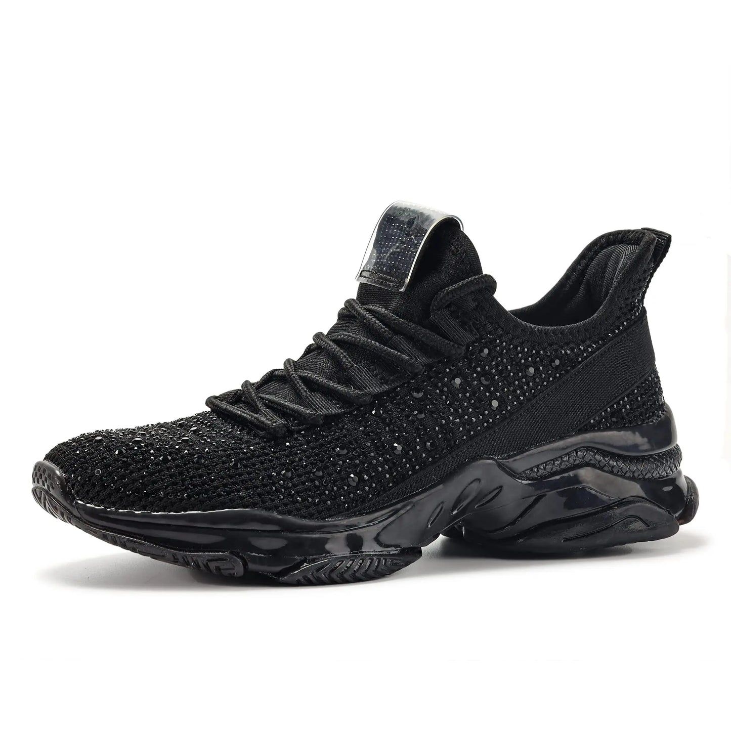 Women's Rhinestone Mesh Slip On Walking Shoes Fashion Breathable Spakle Glitter Sneaker