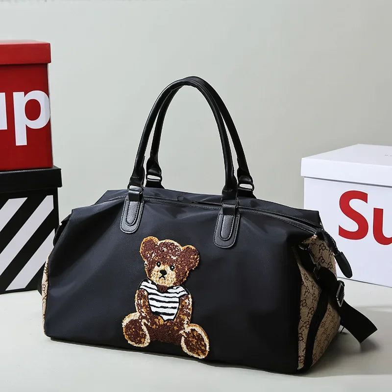 Travel Fitness Bag Luggage Bag Zipper Storage Bag Carry-on Duffle Bag With Single Shoulder Strap For Short Trips Swimming