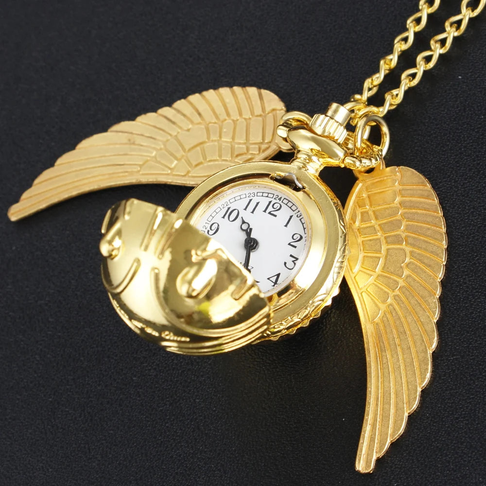 Magic Gold Fairy Ball Quartz Pocket Watch Men's and Women's Vintage Fob Watch Children's Gift Pendant Necklace Souvenir Cf1177