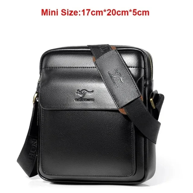Luxury Brand Business Messenger Bag Men Leather Crossbody Bags For Men Shoulder Bags Male Black Brown Casual Sling Bag For IPAD