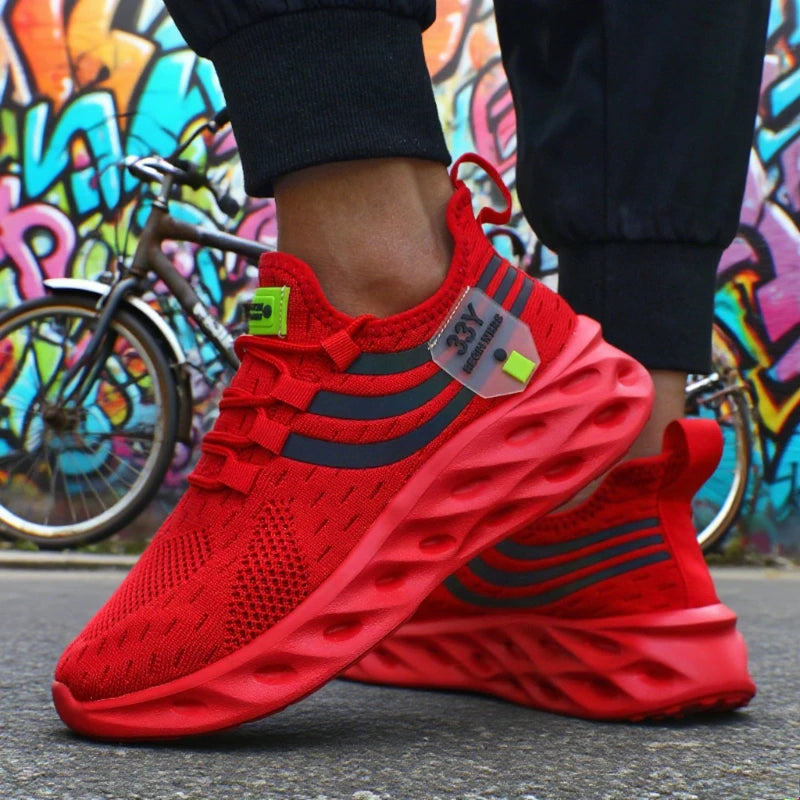 Best Selling Men's Breathable Athletic Sneakers 2025 Men Running Walking Shoes Lightweight Breathable Trendy Casual Sports Shoes