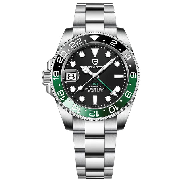 PAGANI DESIGN New NH34 Men Mechanical Watches AR Coating Sapphire Glass Automatic Watch 100M Waterproof GMT Sports Watch for Men