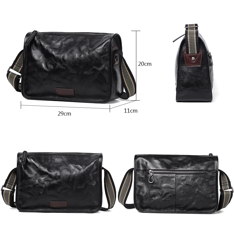 New Design Men Bag Luxury boys Crossbody Bag First Layer Cowhide Leather Shoulder Bags Fashion Flap Messenger Bag Quality