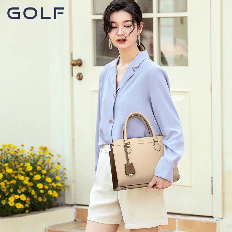 GOLF Women's Handbag Brand Minimalist Fashion Bag Genuine Leather Large Capacity Middle aged Mom Bag
