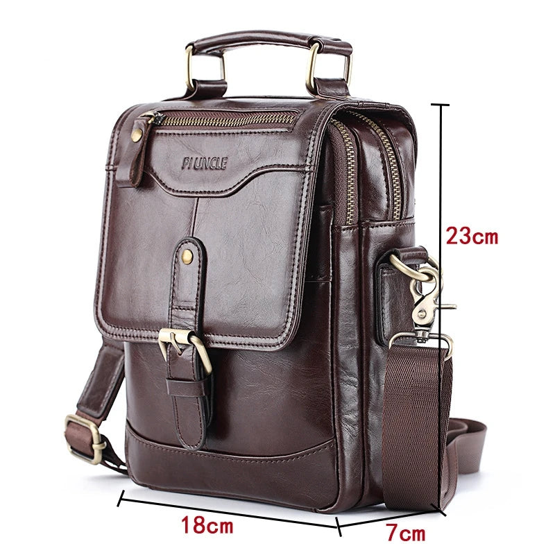 Genuine Leather Men Shoulder Crossbody Bags Casual Small Ipad Handbags For Male Messenger Tote Flap Sling Purse Clutch JYY1026