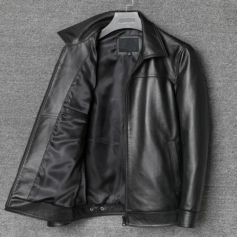2025 New Man Cowhide Jacket Men's Genuine Leather Casual Jackets Real Natural Leather Coat Spring and Autumn Clothes Size S-5XL