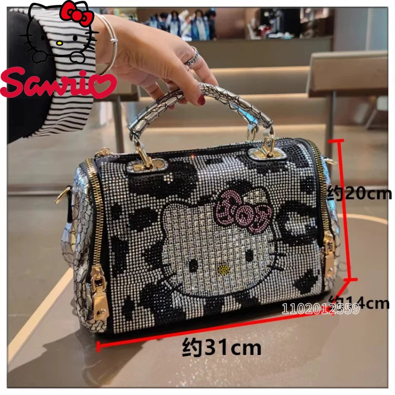 Hello Kitty New Diamond-studded Women's Handbag Fashionable Diamond-studded Women's Shoulder Bag, Large-capacity Women's Bag