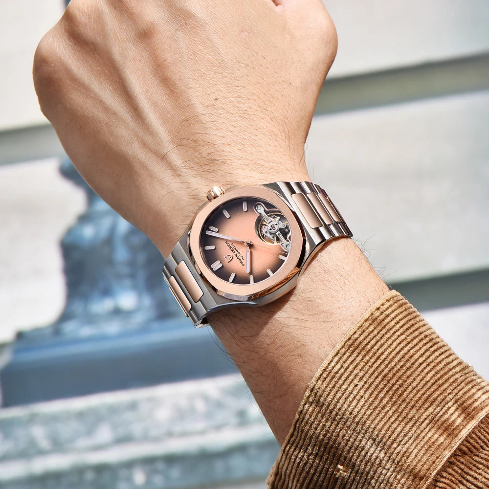 2025 New PAGANI DESIGN Rose Gold Men's Watches Tourbillon Mechanical Wristwatches Luxury Automatic Watch Men AR Sapphire Mirror