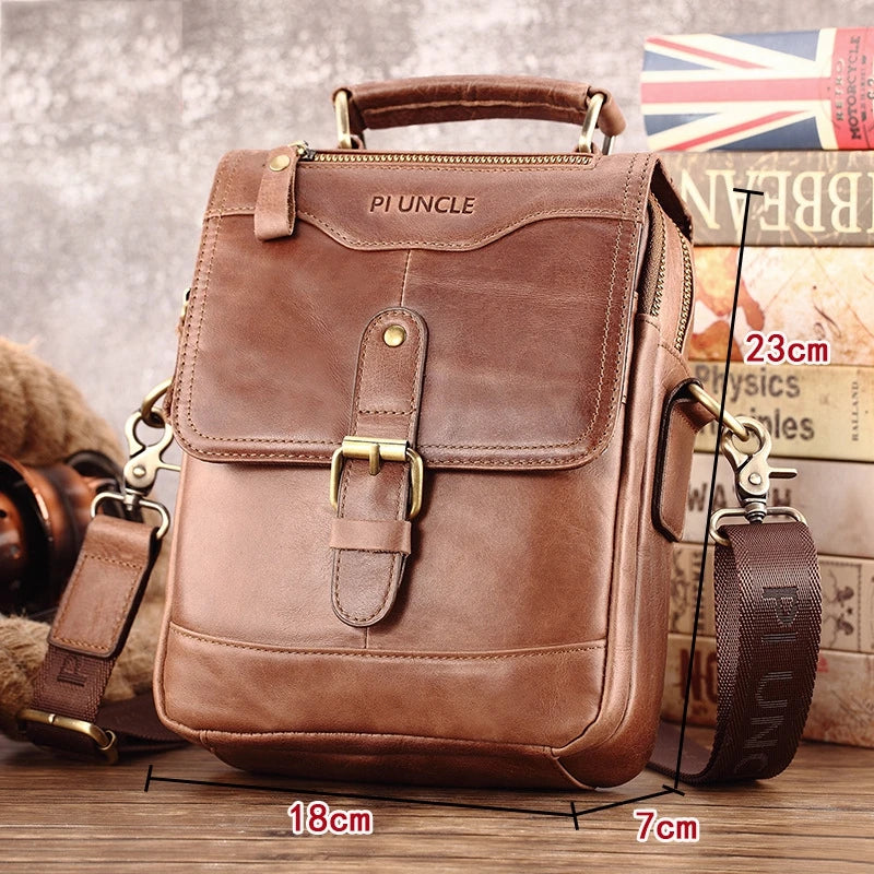 Genuine Leather Men Shoulder Crossbody Bags Casual Small Ipad Handbags For Male Messenger Tote Flap Sling Purse Clutch JYY1026