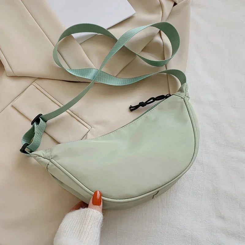 Women Shoulder Bags Women Solid Color Nylon Dumpling Messenger Bag 2024 New Trendy Lightweight Large Capacity Underarm Bag
