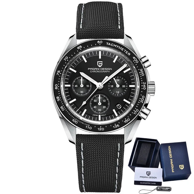 PAGANI DESIGN New Moon Watch Men Multifunctional Top Brand Luxury Automatic Quartz Waterproof Sport Stainless Steel Reloj Hombre